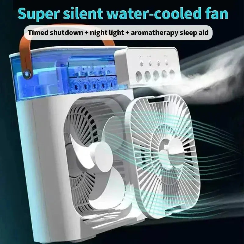 Portable Fan Air Conditioners USB Electric Fan LED Night Light Water Luxe Stella