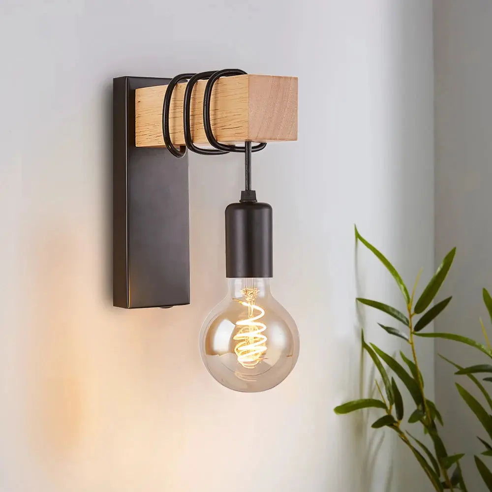 Retro Wooden Wall Lamp - Vintage  Wall Lights Luxe Stella