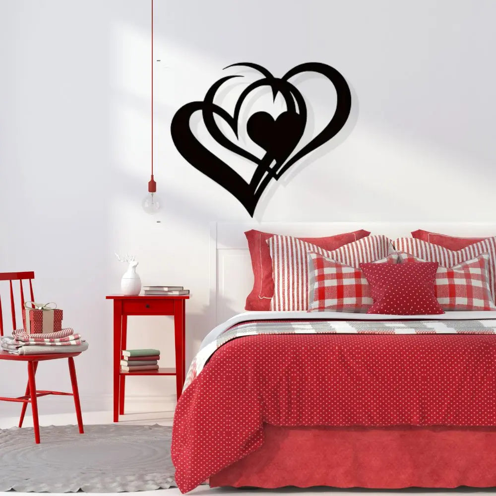 Romantic Two-Hearts Metal Wall Art - Durable & Elegant Wall Decoration Luxe Stella