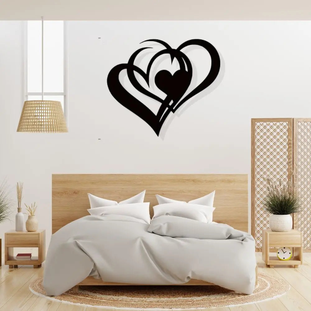 Romantic Two-Hearts Metal Wall Art - Durable & Elegant Wall Decoration Luxe Stella