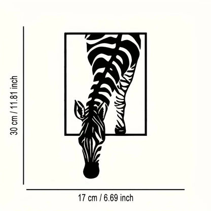 Minimalist Zebra Metal Wall Art | Animal-Themed Design