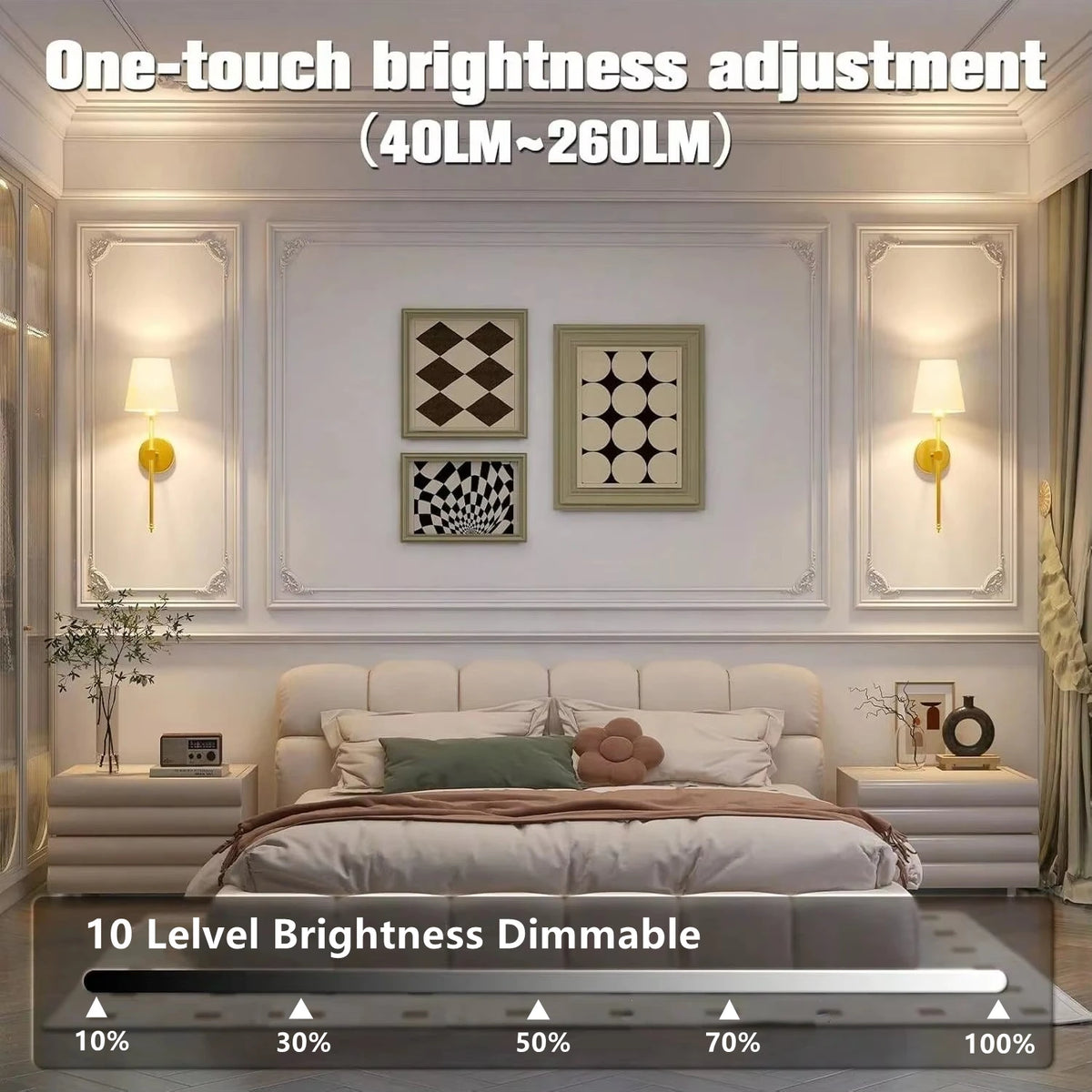 2 (PC) Rechargeable Wireless Wall Lamp