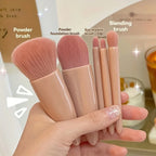 5Pcs Portable Mini Makeup Brush Set With Mirror Foldable