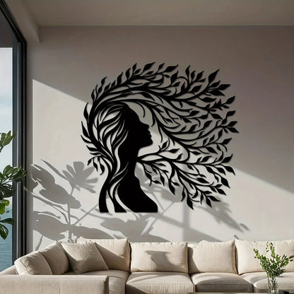 Minimalist Female Silhouette & Intricate Branch Design