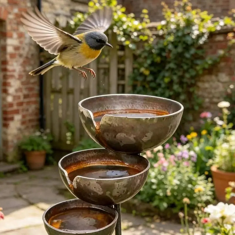 Vintage Outdoor Bronze Bird Bath Feeder