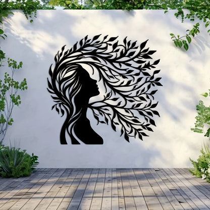 Minimalist Female Silhouette & Intricate Branch Design