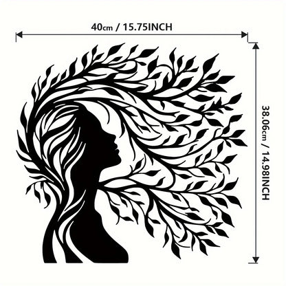 Minimalist Female Silhouette & Intricate Branch Design