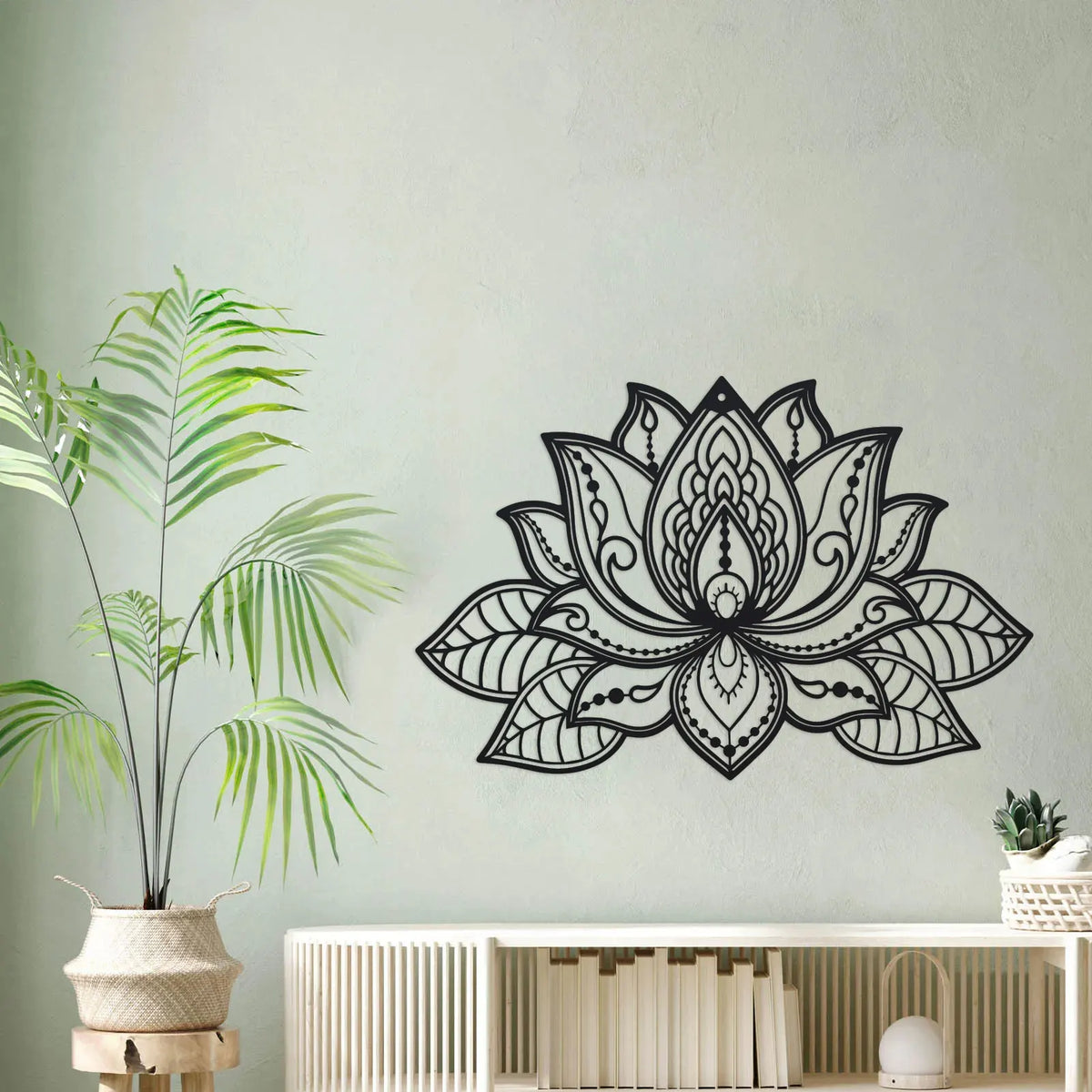 3D Lotus Mandala Metal Wall Art, Lotus Flower Wall Decor