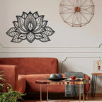 3D Lotus Mandala Metal Wall Art, Lotus Flower Wall Decor