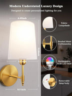 3 Color Temperature Wireless Wall Light for Living Room Bedroom Hallway(2 Pack)