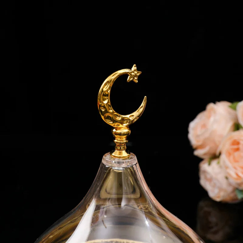 Metal Ramadan Tray with Clear Dome Lid – Elegant Dessert & Snack Organizer