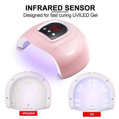 Nail Polish Gel Kit UV LED Lamp Dryer Primer Semi-Permanent Manicure Set