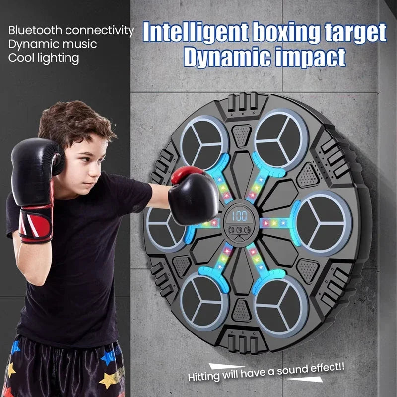 Smart Music Boxing Machine Bluetooth Wall-Mounted LED Punch Trainer Home Gym