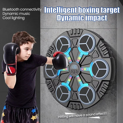 Smart Music Boxing Machine Bluetooth Wall-Mounted LED Punch Trainer Home Gym