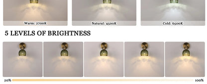 Vintage Glass Wall Sconce Rechargeable Wiring Free Deco Light