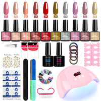 Nail Polish Gel Kit UV LED Lamp Dryer Primer Semi-Permanent Manicure Set