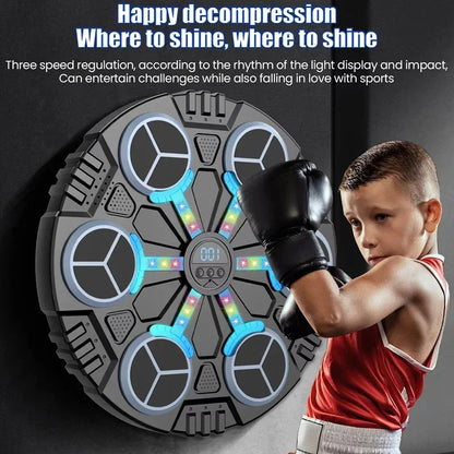 Smart Music Boxing Machine Bluetooth Wall-Mounted LED Punch Trainer Home Gym
