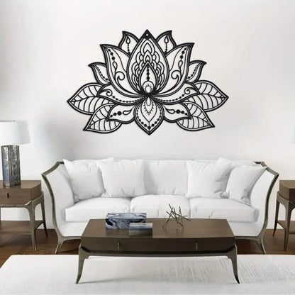 3D Lotus Mandala Metal Wall Art, Lotus Flower Wall Decor