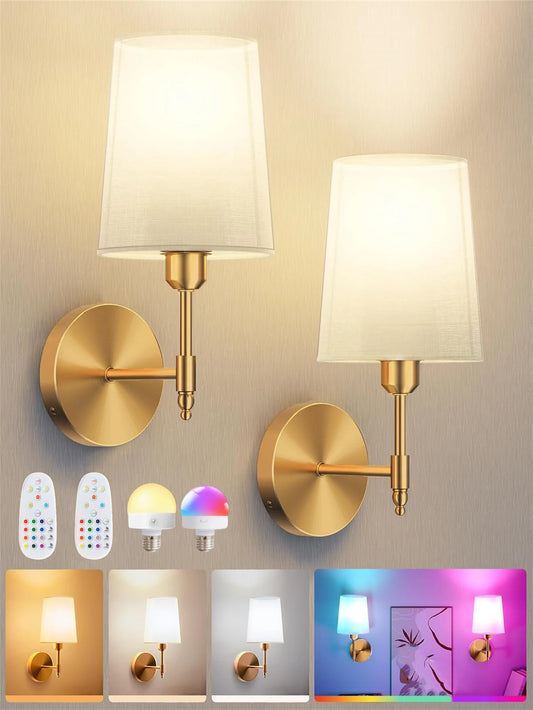 3 Color Temperature Wireless Wall Light for Living Room Bedroom Hallway(2 Pack)
