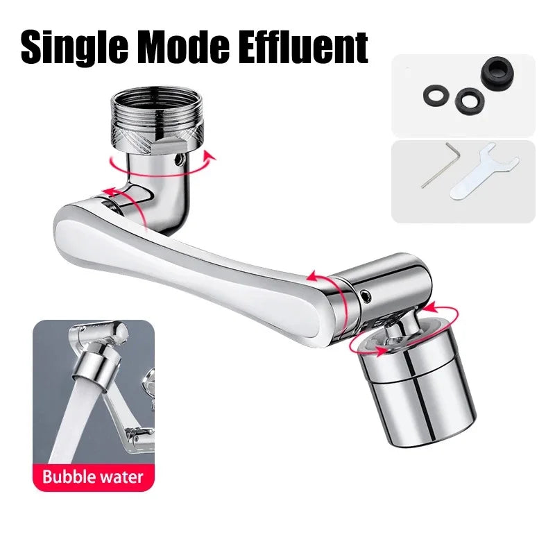 Faucet Universal 1080°Rotating Faucet Extender Stainless steel Faucet Extension Swivel Faucet For Bathroom Sink 2Flow Tap Nozzle