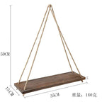 Wooden Rope Swing Wall Hanging Plant Flower Pot Tray Luxe Stella