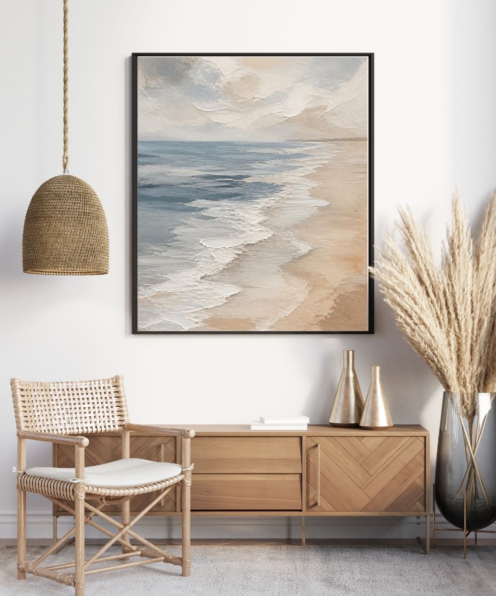 Abstract Coastal Beach Painting