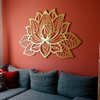 3D Lotus Mandala Metal Wall Art, Lotus Flower Wall Decor