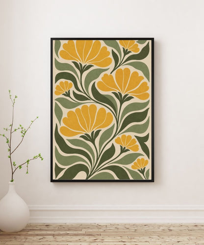 Retro Botanical Wall Art Set of 6 | Printable Floral Prints