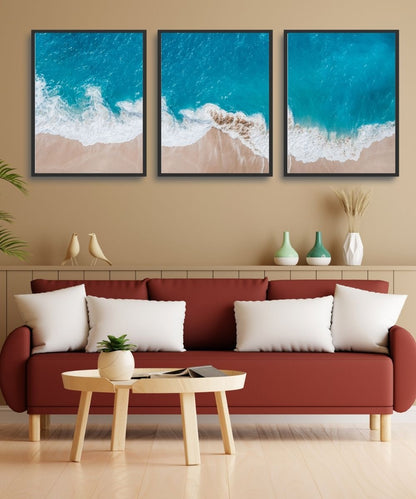 Abstract Ocean Wave Wall Art set