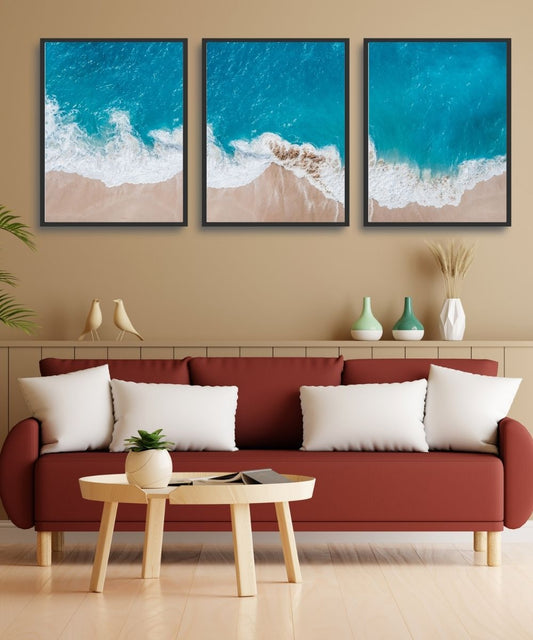 Abstract Ocean Wave Wall Art set
