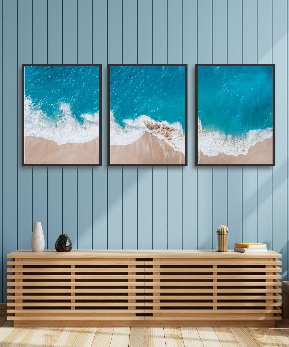 Abstract Ocean Wave Wall Art set